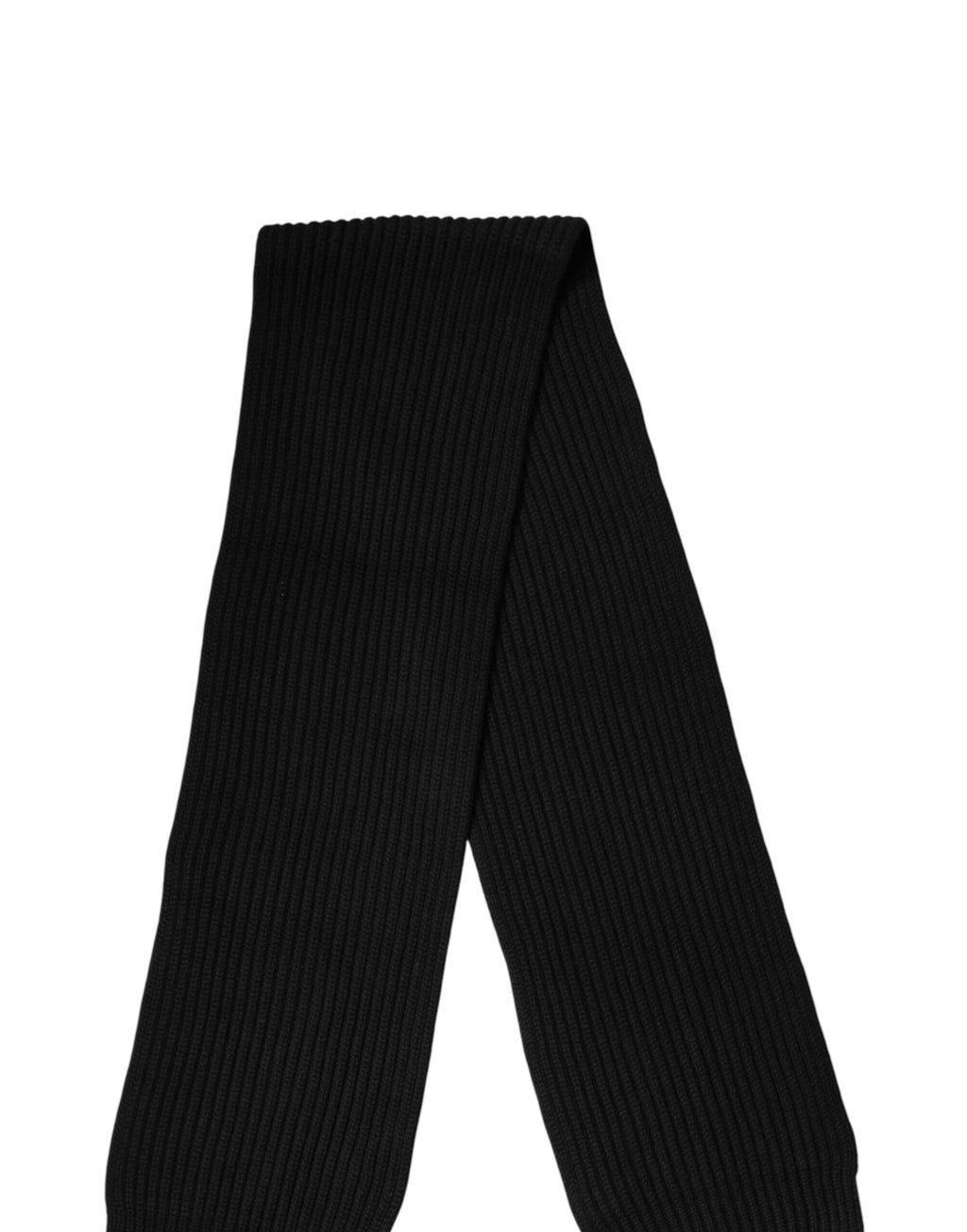 Schwarzer Kaschmir-Strickschal 202 cm x 26 cm