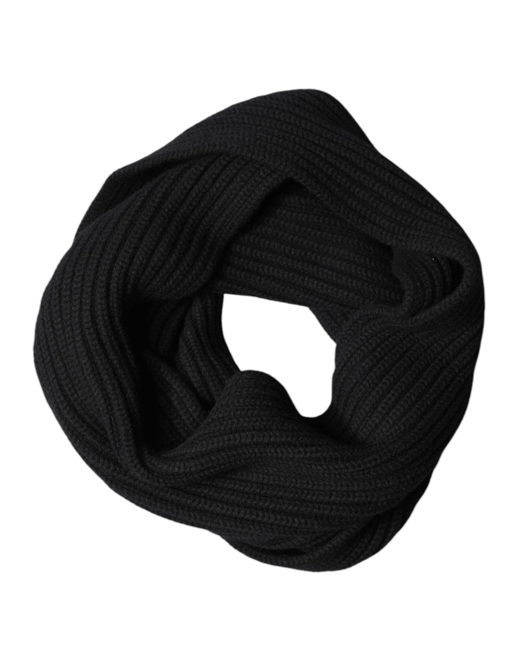 Schwarzer Kaschmir-Strickschal 202 cm x 26 cm