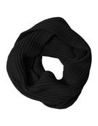 Schwarzer Kaschmir-Strickschal 202 cm x 26 cm
