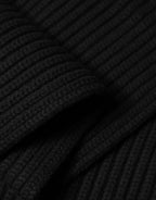 Schwarzer Kaschmir-Strickschal 202 cm x 26 cm