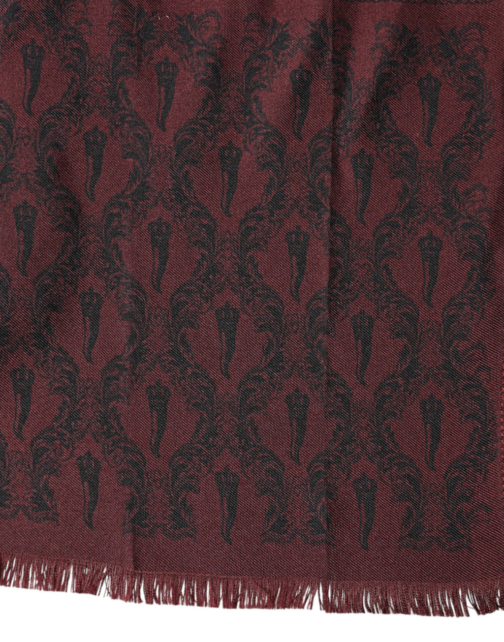 Herren Schal Bordeaux Gemustert Seide Wickelfoulard 133cm x 22cm
