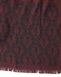 Herren Schal Bordeaux Gemustert Seide Wickelfoulard 133cm x 22cm