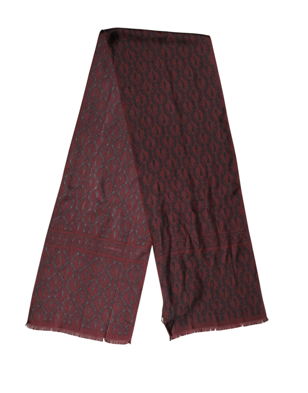 Herren Schal Bordeaux Gemustert Seide Wickelfoulard 133cm x 22cm