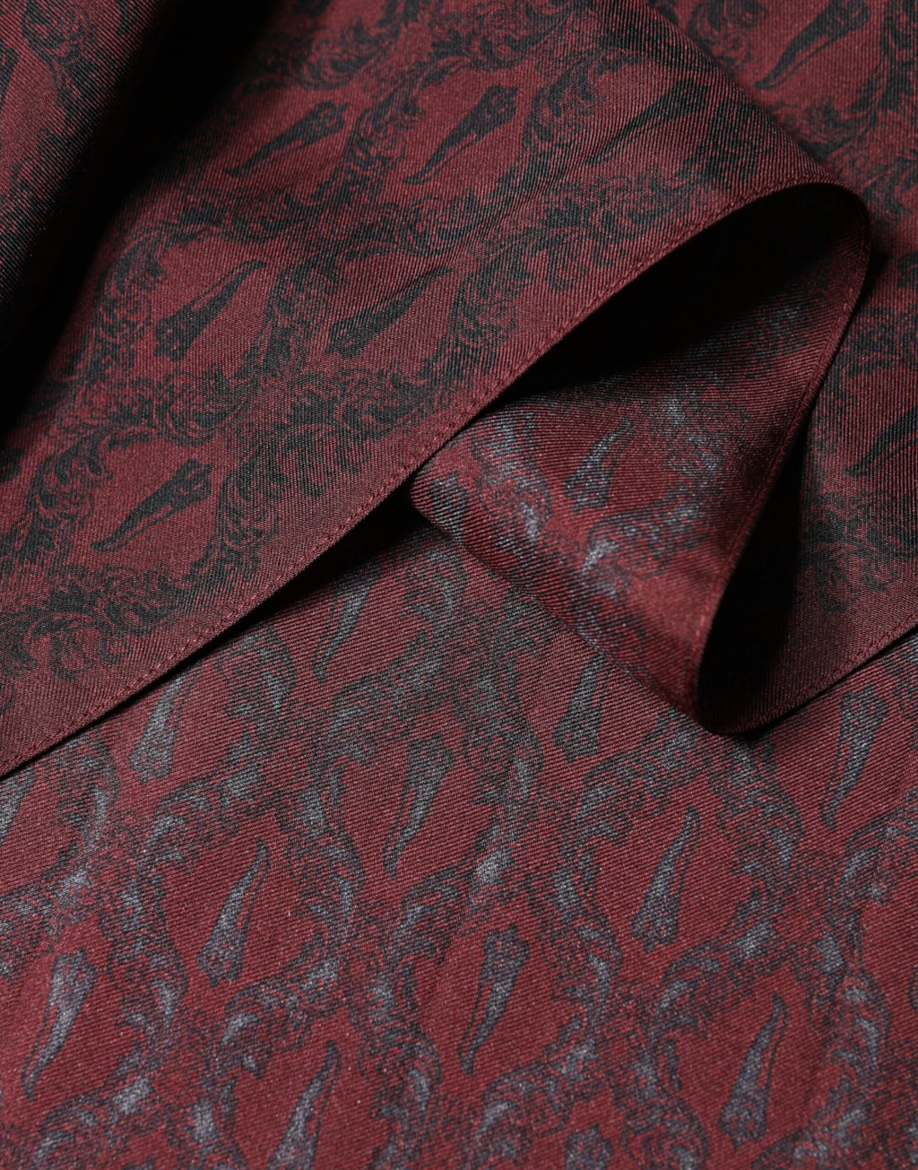 Herren Schal Bordeaux Gemustert Seide Wickelfoulard 133cm x 22cm