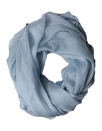 Hellblaue Seidenstola Halswickelschal 200cm x 130cm