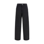 Black Cotton Casual Pants