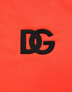Neon Orange Polyester Crew Neck Men T-shirt