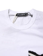 White Stripes Cotton Crew Neck Tee  T-shirt