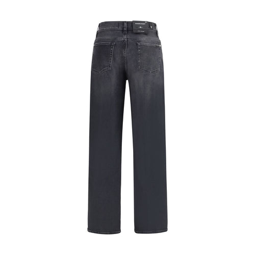 Jeans neri a gamba dritta in cotone