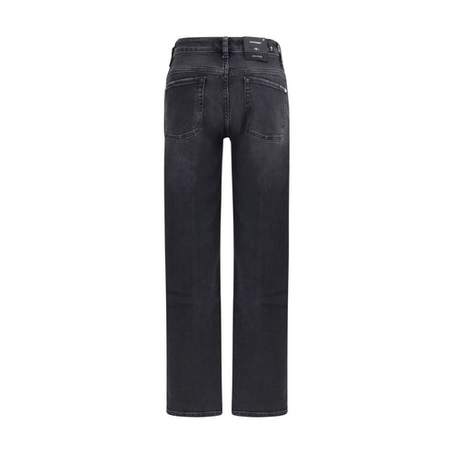 Jeans neri a gamba dritta in cotone