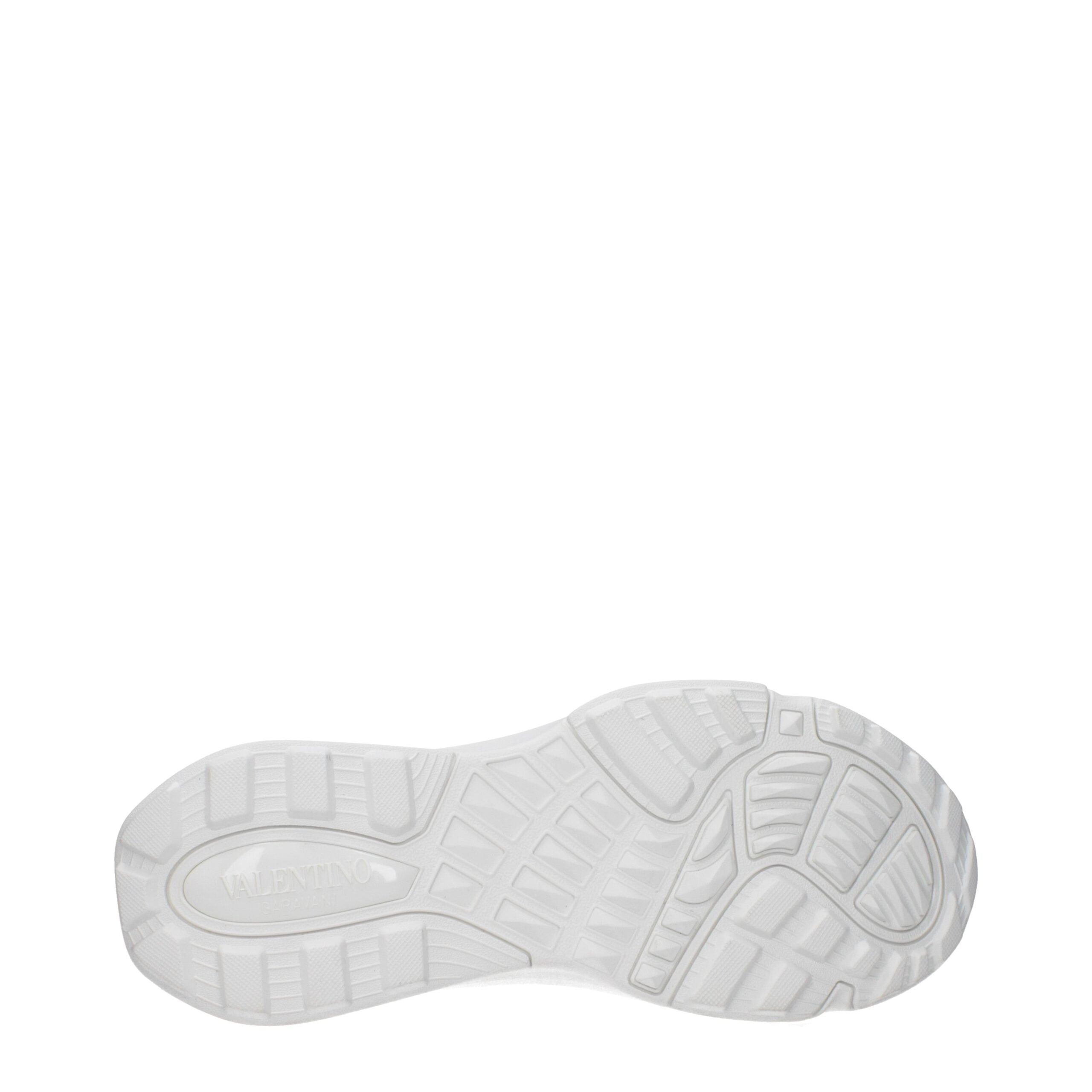 White Fabric Athletic Sneakers