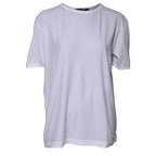 Weißes Baumwoll-T-Shirt mit Rundhalsausschnitt und kurzen Ärmeln