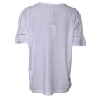 Weißes Baumwoll-T-Shirt mit Rundhalsausschnitt und kurzen Ärmeln