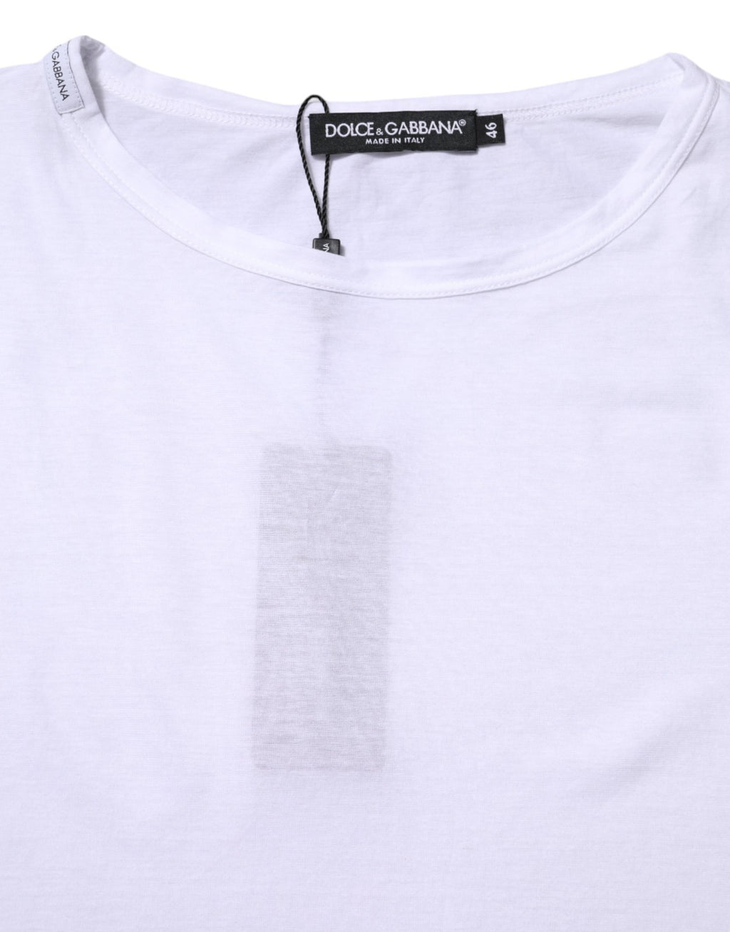 Weißes Baumwoll-T-Shirt mit Rundhalsausschnitt und kurzen Ärmeln