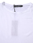 Weißes Baumwoll-T-Shirt mit Rundhalsausschnitt und kurzen Ärmeln