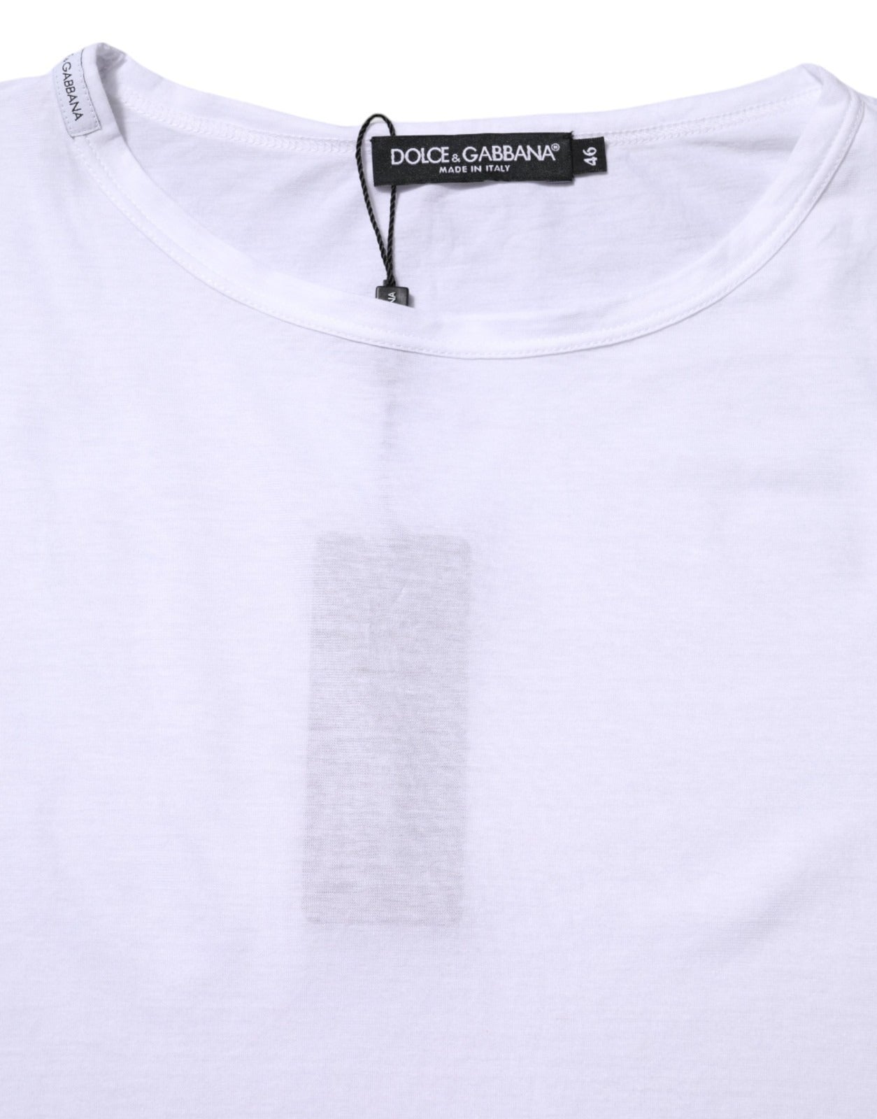 Weißes Baumwoll-T-Shirt mit Rundhalsausschnitt und kurzen Ärmeln