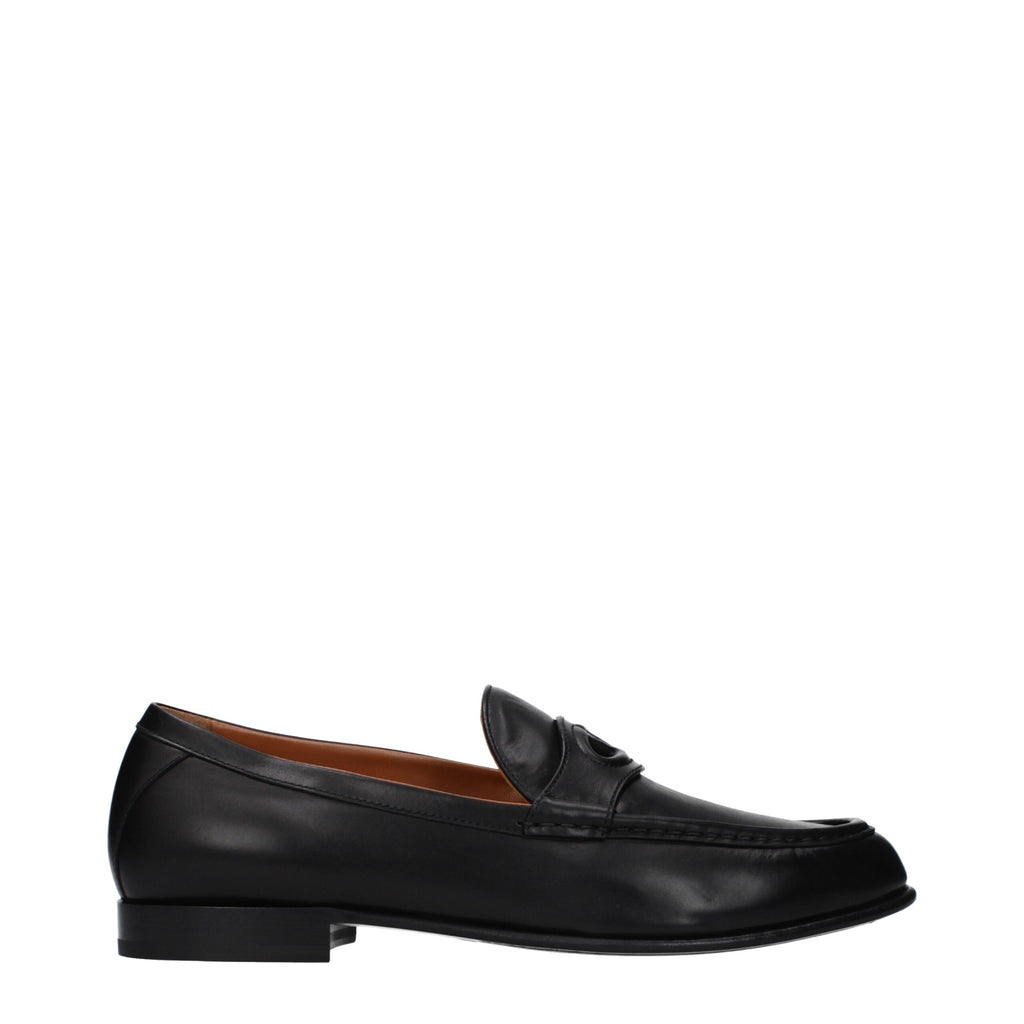 Schwarze Loafer aus Leder zum Reinschlüpfen