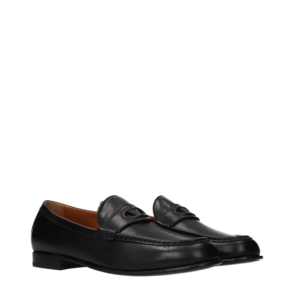 Schwarze Loafer aus Leder zum Reinschlüpfen