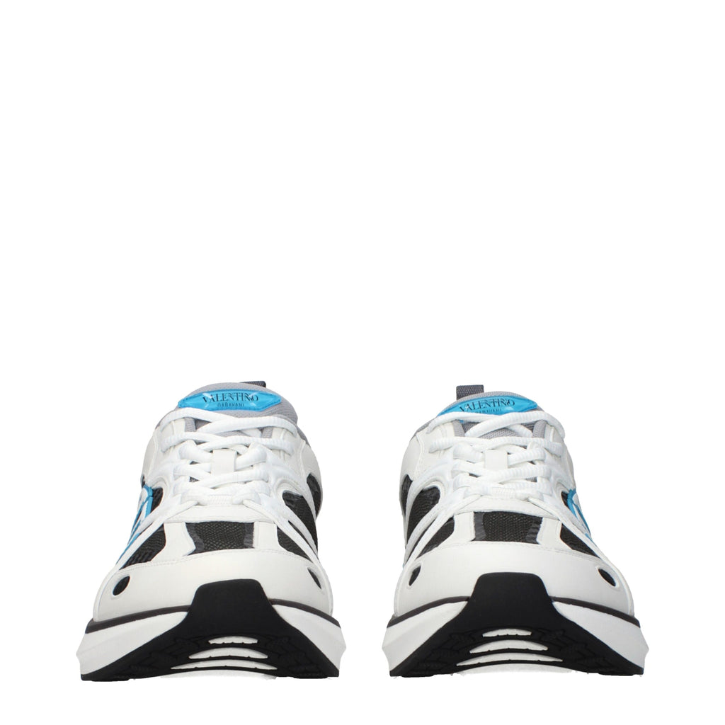 White Fabric Athletic Sneakers