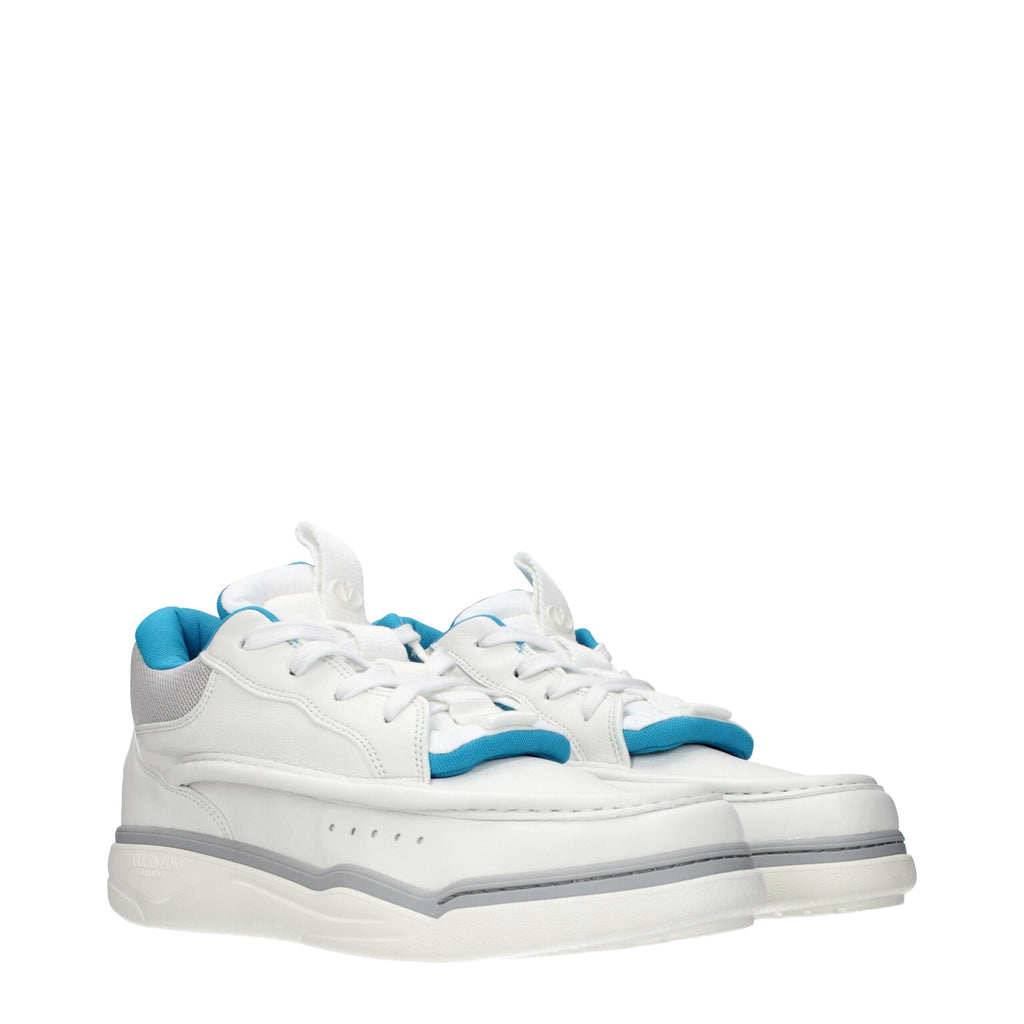 Weiße Low-Top-Sneakers aus Leder