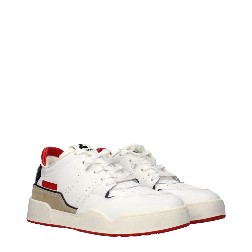 Weiße Low-Top-Sneaker aus Leder