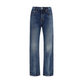 Blaue High-Waist Jeans aus Baumwolle