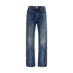 Blaue High-Waist Jeans aus Baumwolle