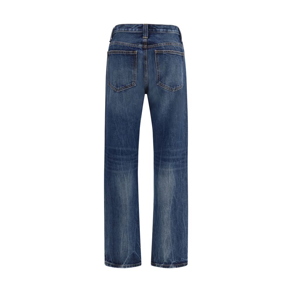 Blaue High-Waist Jeans aus Baumwolle