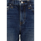 Blaue High-Waist Jeans aus Baumwolle