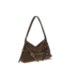 Schultertasche aus braunem Kalbsleder Bos Taurus