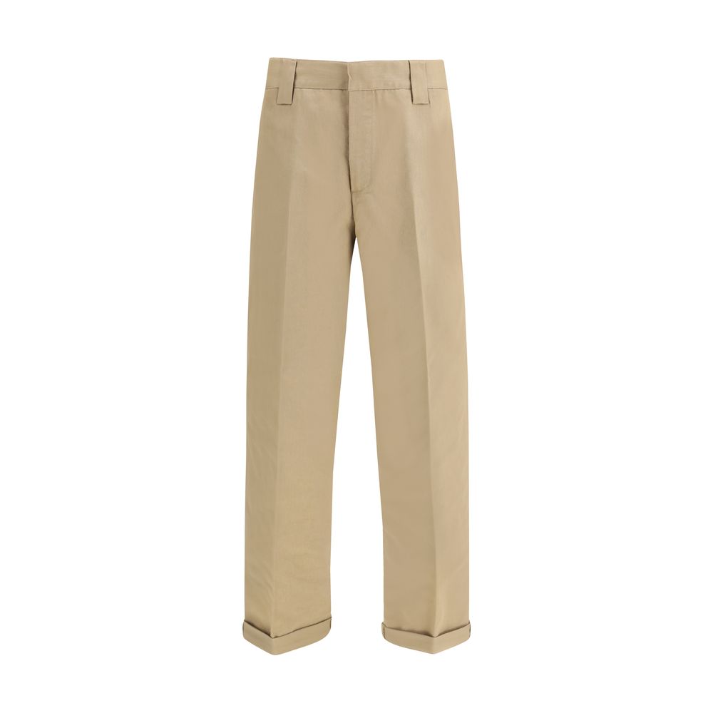 Beige Baumwoll-Chinohose