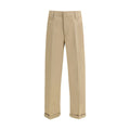Beige Baumwoll-Chinohose