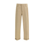 Beige Baumwoll-Chinohose