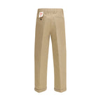 Beige Baumwoll-Chinohose