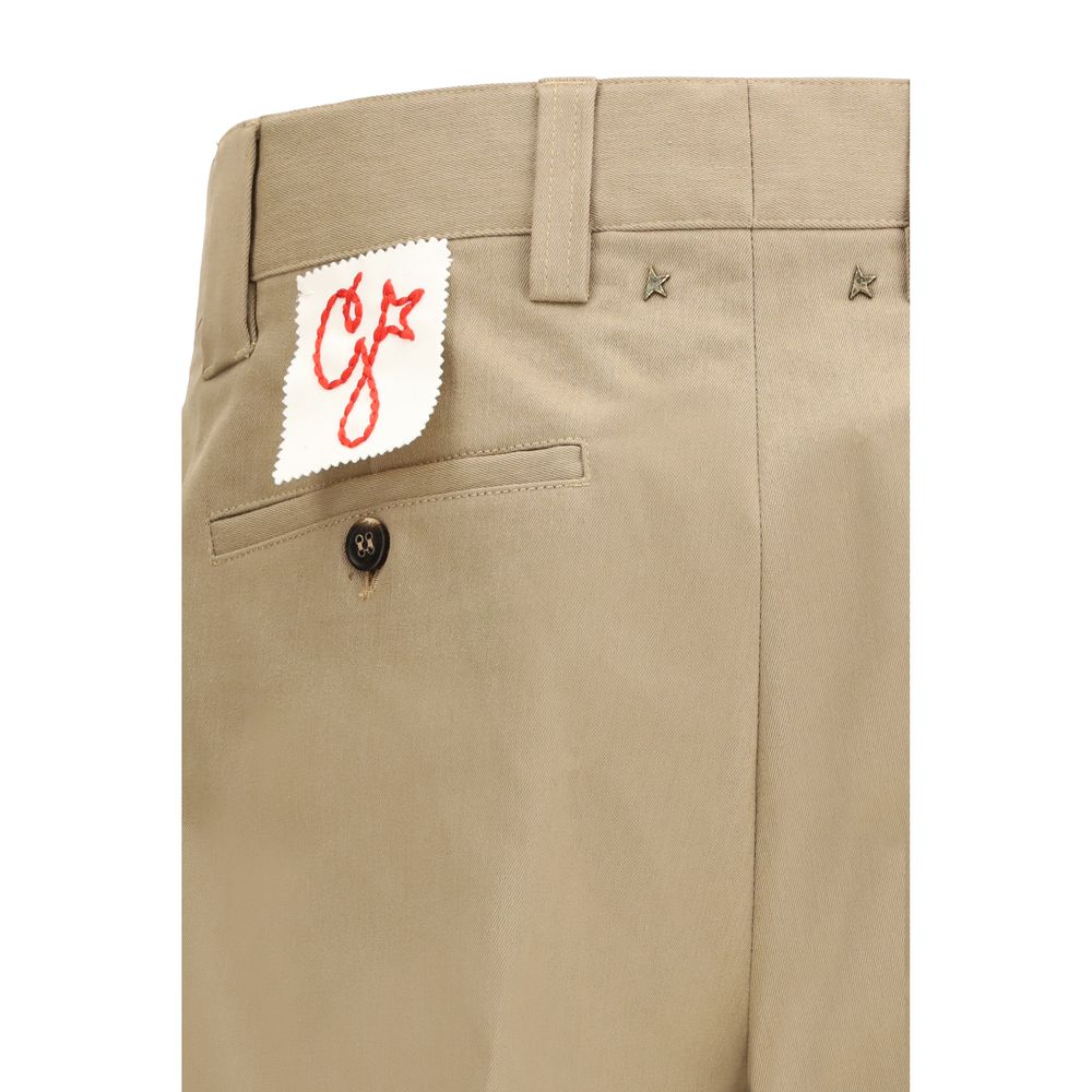 Beige Baumwoll-Chinohose