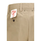 Beige Baumwoll-Chinohose