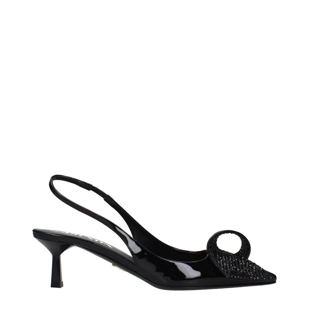 Sandaletten aus schwarzem Leder mit Stilettoabsatz
