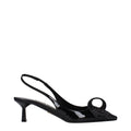 Sandaletten aus schwarzem Leder mit Stilettoabsatz