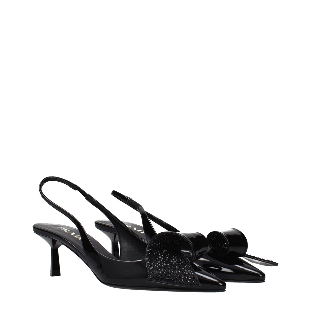 Sandaletten aus schwarzem Leder mit Stilettoabsatz
