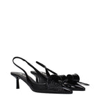 Sandaletten aus schwarzem Leder mit Stilettoabsatz