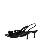 Sandaletten aus schwarzem Leder mit Stilettoabsatz