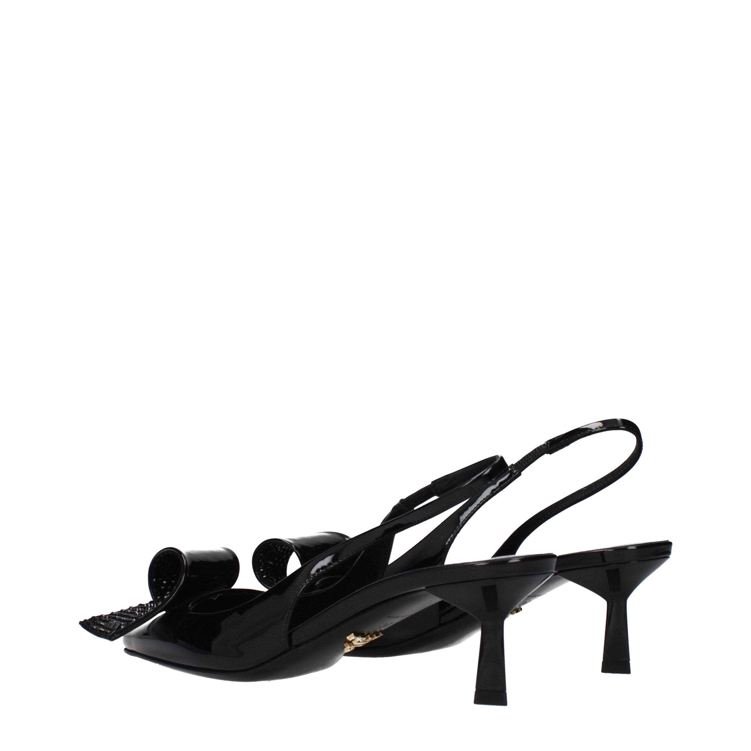 Sandaletten aus schwarzem Leder mit Stilettoabsatz