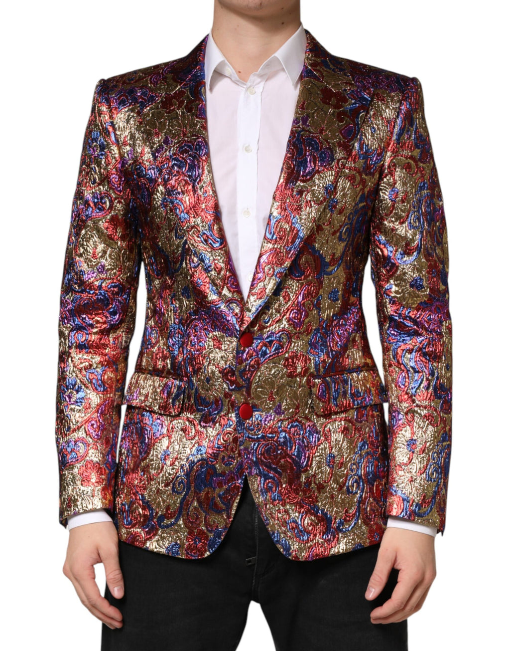 Mehrfarbiger Jacquard-Einreiher-Blazer