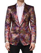 Mehrfarbiger Jacquard-Einreiher-Blazer