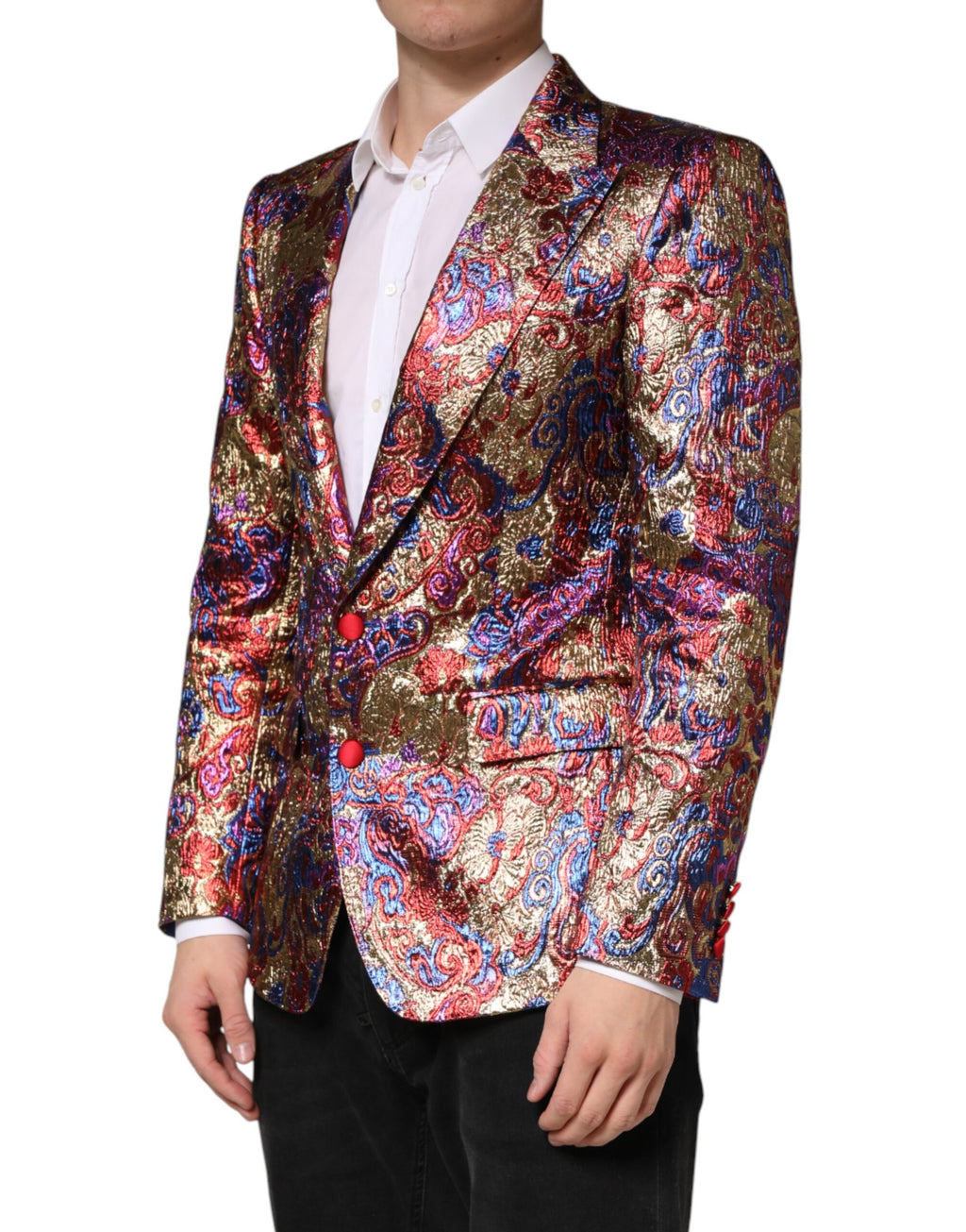 Mehrfarbiger Jacquard-Einreiher-Blazer