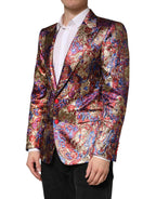 Mehrfarbiger Jacquard-Einreiher-Blazer