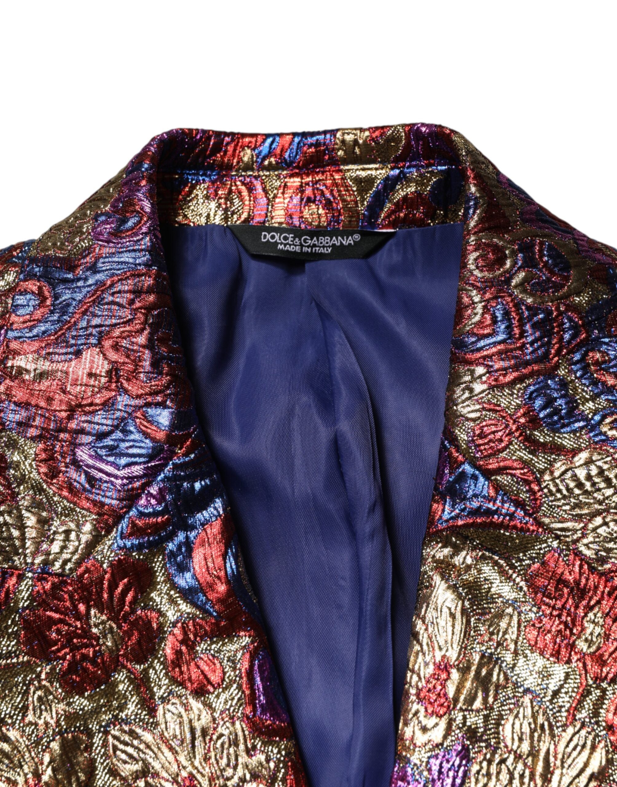 Mehrfarbiger Jacquard-Einreiher-Blazer