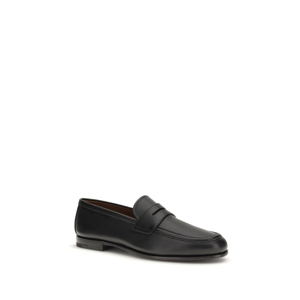 Mocassini Slip-On in Pelle di Vitello Nera Bos Taurus
