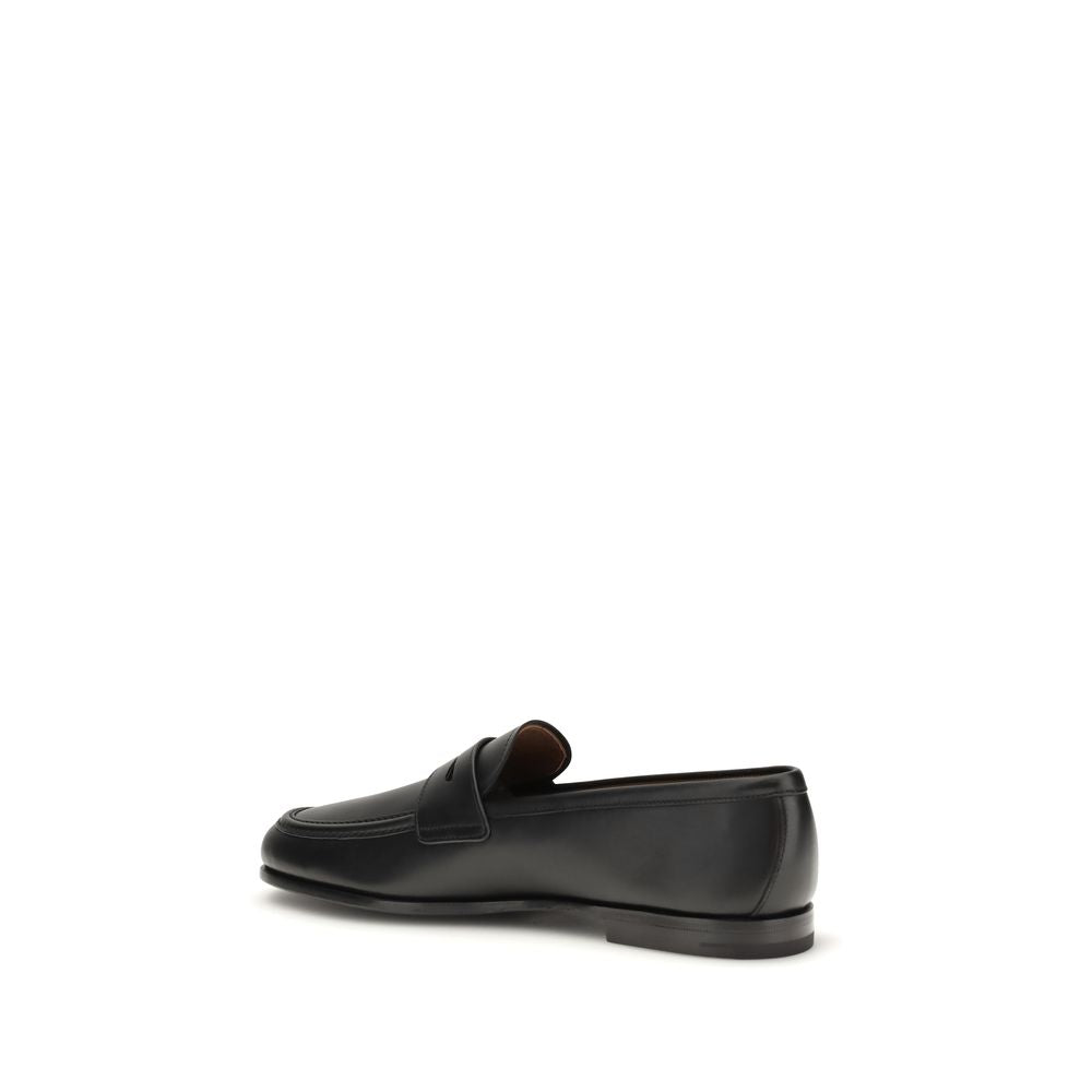 Mocassini Slip-On in Pelle di Vitello Nera Bos Taurus