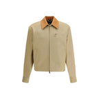 Beige Baumwolljacke, lang